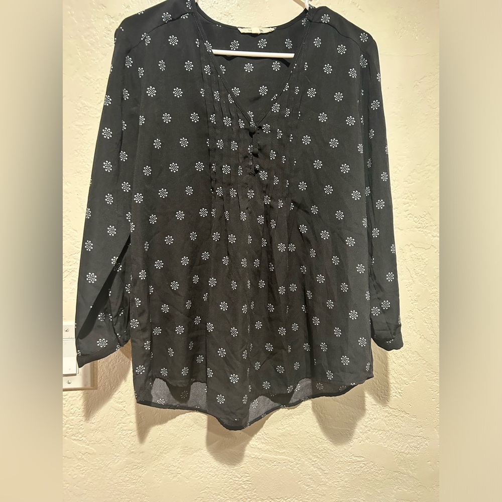 Fun 2 fun‎ size large 3/4 sleeve blouse work casual feminine